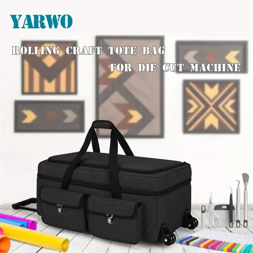 Miniatura 7 de Yarwo - Bolso de transporte con ruedas para manualidades compatible con Cricut Maker 4, Maker 3, Maker, Explore 4, Explore 3, Cameo 4/5, estuche