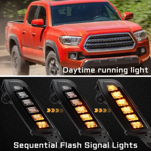 Miniatura 3 de Switchback - Lámpara LED antiniebla frontal color blanco y ámbar, luz intermitente LED intermitente para 2012-2015 compatible con accesorios Toyota