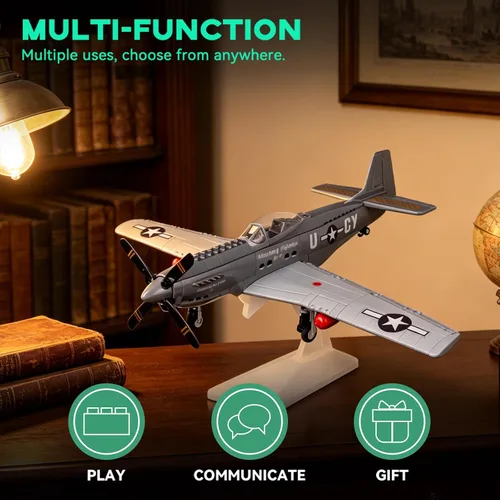 Miniatura 6 de ArtorBricks P-51 Mustang Fighter Airplane Juego de Construcción Militar con Soporte de Exhibición - Kit de Modelo de 258 Piezas para Adultos