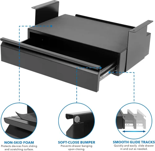 Miniatura 6 de Mount-It! Kit de cajón extraíble para debajo del escritorio con estante para laptop y tablet, organizador de almacenamiento de oficina, se monta