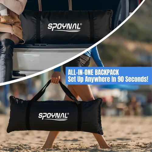 Miniatura 4 de SPOYNAL Red de voleibol portátil para patio trasero y playa, juego de voleibol al aire libre de 20 pies/32 pies con altura ajustable