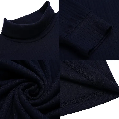 Miniatura 5 de Amussiar Sudadera de cuello alto para hombre, de manga larga, elástica, ligera, térmica, básica