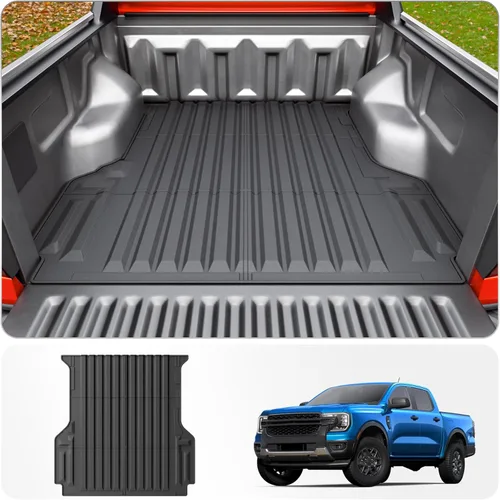 Miniatura 7 de Tapete de cama compatible con Ford F150 2015-2025 2026 alfombrilla de caja de camioneta de 5.5 pies de TPE para todo tipo de clima, forro de cama