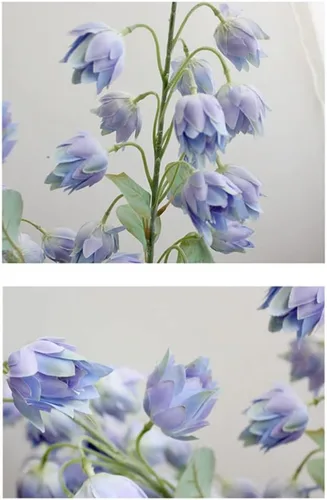 Miniatura 3 de XZJMY 3 piezas de flores artificiales de seda de arándano para exteriores, plantas falsas de plástico sintético para decoración de oficina en casa