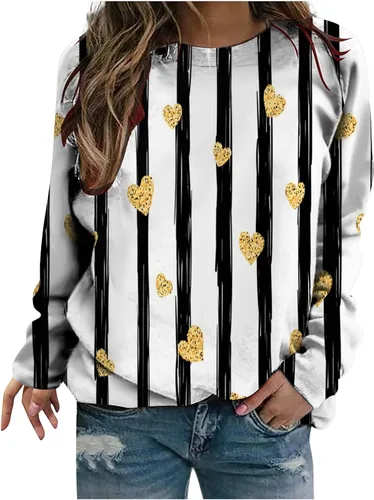 Miniatura 21 de Sudadera de manga larga con estampado de leopardo y corazón para mujer, para el día de San Valentín, sin botones, para niñas, regalos