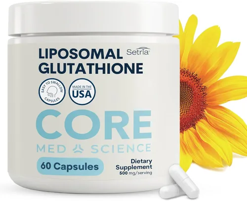 Core Med Science - Cápsulas de glutatión liposomal Setria de 500 mg – Desarrollado por médicos, soporte antioxidante de alta absorción para el