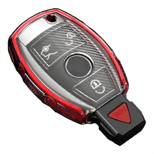 Funda para llavero TPU TANGSEN Compatible con Mercedes Benz A B C CLA CLS E G GL GLA GLC GLE GLK GLS SL SLC SLK SLS AMG Viano Textura de fibra de