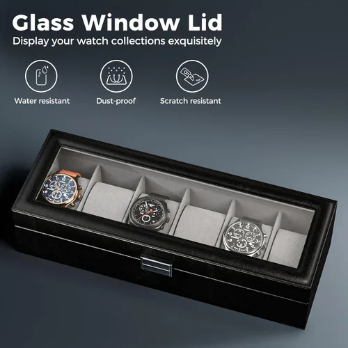 Miniatura 5 de ProCase Paquete de caja de reloj con caja de reloj de 6 ranuras