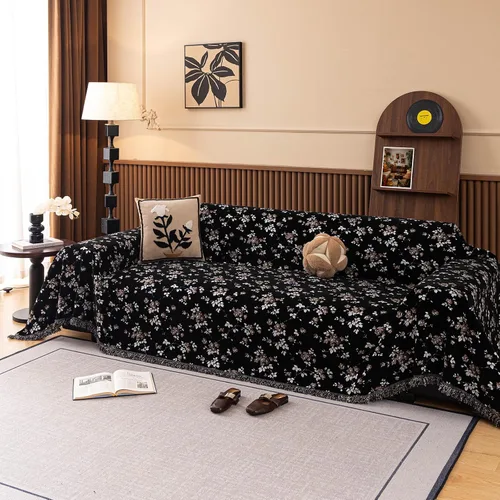Miniatura 2 de VClife Soft Couch Cover, Vintage Brown Floral Jacquard Couch Covers for Dog, French Cottage Botanical Sofa Cover for 2 Cushion Sofa, Washable