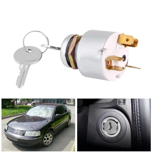 Miniatura 3 de Interruptor de llave, SPB501 Interruptor de encendido con 2 llaves, 12V Interruptor de encendido universal de 3 posiciones para automóvil, tractor