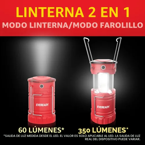 Miniatura 2 de Eveready - Linterna LED para campamento 360 PRO (paquete de 3), luces de tienda superbrillantes, linternas LED resistentes al agua IPX4 para cortes