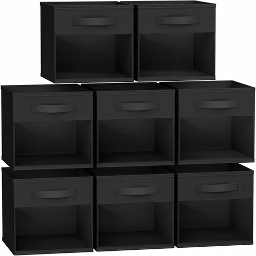 Miniatura 45 de DIMJ Cubo de almacenamiento, 6 paquetes de contenedores plegables con asas, contenedores de tela para organización, cubos organizadores