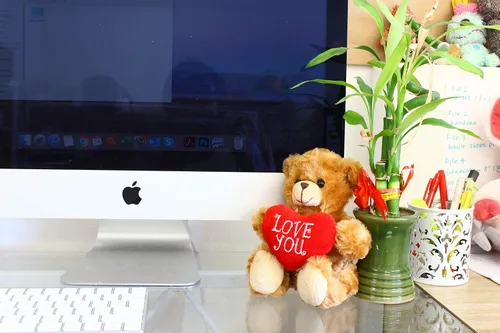 Miniatura 4 de Plushland Oso de corazón moca de peluche, oso de peluche para niños y adultos, almohada de corazón bordada, marrón, 6 pulgadas (corazón rosa)