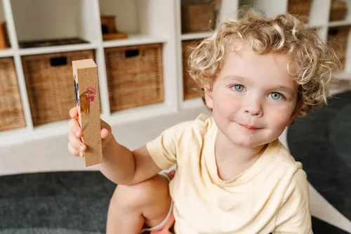 Miniatura 7 de Rompecabezas de madera de animales en bloques gruesos para niños de 2 años en adelante - Juego de bloques de animales de granja Montessori 4 en 1
