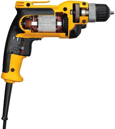 Miniatura 3 de Dewalt DWD110KR - Empuñadura de pistola de velocidad variable de 7 amperios, 0 a 2500 RPM, kit de taladro con cable de 3/8 pulgadas con mandril sin