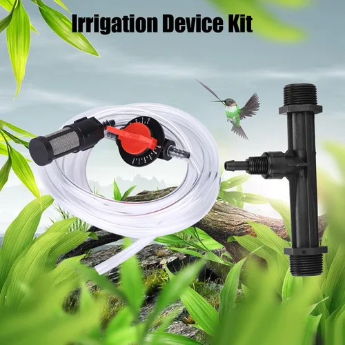 Miniatura 7 de Kit mezclador Venturi de inyector de fertilizante, kit de inyector de fertilizante Venturi de riego de rosca G3/4 con tubo y filtro de 6.56 pies