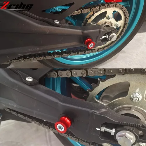 Miniatura 6 de TCHAU Basculante para Yamaha FZ25 FZ25 F Z25 2017 2018 2019 2020 Accesorios de motocicleta CNC Aluminio Carretes Basculantes Slider Tornillos de Rojo