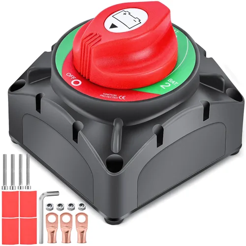 Miniatura 32 de Nilight Battery Disconnect Switch with Waterproof Key and Cover 12V 24V On Off Battery Master Isolator Cut Off Power Kill Switch for Car Marine Boat