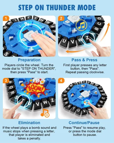 Miniatura 4 de Juego de palabras, juegos de mesa familiares con temporizador de pantalla y 2 modos, juegos de presión de 24 letras de ritmo rápido, juego