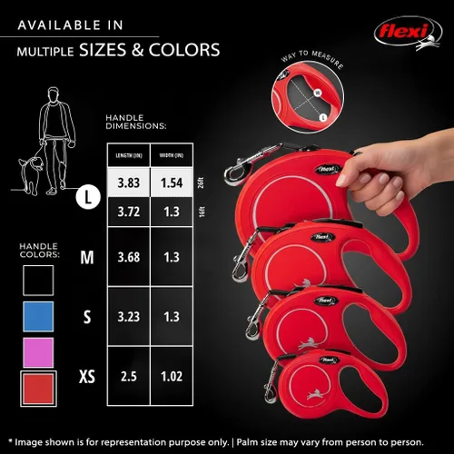 Miniatura 6 de Flexi - Correa retráctil clásica para perros, grande, 12 m, roja