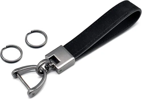Miniatura 8 de MECHCOS Llaveros de cuero genuino para llaves de automóvil para hombres y mujeres con anillo en D, destornillador, llaveros y giro giratorio de 360