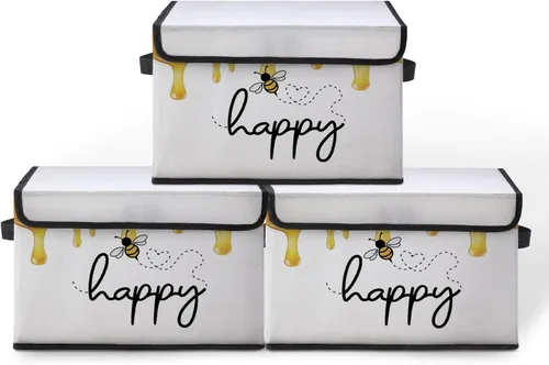 Miniatura 20 de Contenedores de almacenamiento apilables para ropa con tapas, organizadores de clóset con estampado de gatos de tela para el hogar y la oficina