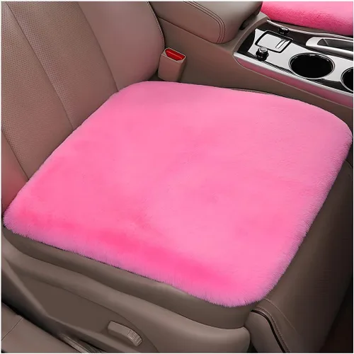 Miniatura 13 de Paquete de 2 cojines para asiento delantero de automóvil, funda suave y cálida de piel sintética de conejo para asiento de automóvil, almohadilla
