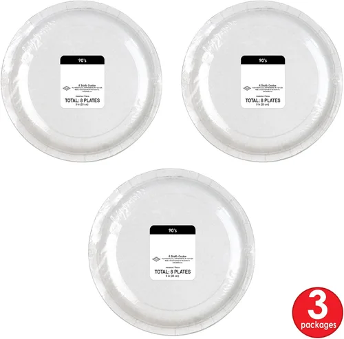 Miniatura 5 de Beistle Platos de papel CD de 24 piezas de vajilla retro de los años 90 para suministros de fiesta temática de los años 90, celebrando contigo desde