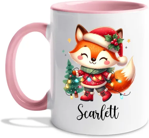 Miniatura 27 de Taza de café de Papá Noel con nombre personalizado – Taza de Papá Noel personalizada, 11 onzas y 15 onzas, bonita taza de cerámica blanca regalo