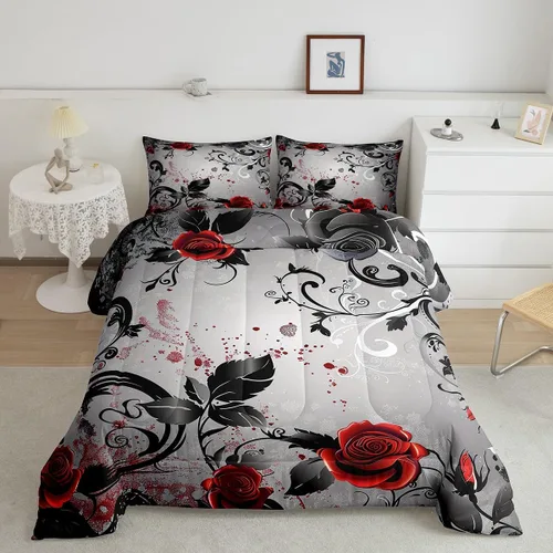 Miniatura 20 de Feelyou - Juego de edredón abstracto ombre, color azul y negro, juego de cama para adolescentes, para niños, mujeres y jóvenes, juego de edredón