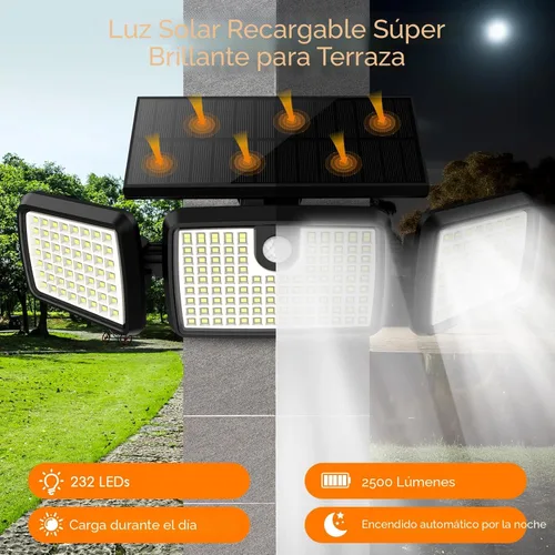 Miniatura 6 de Luces solares al aire libre MIHANI, luces de cubierta con sensor de movimiento de carga rápida al aire libre para terraza con alta luminosidad