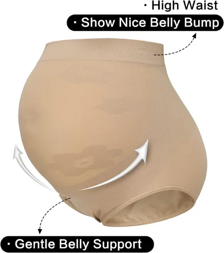 Miniatura 2 de Fajas de maternidad sin costuras, bragas con soporte para el vientre para vestidos y pantalones, ropa interior de embarazo de cintura alta, S-XXXL