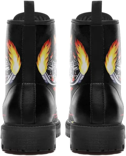 Miniatura 4 de Botas de combate negras personalizadas para mujer, botines de tacón grueso con plataforma y plataforma de tacón grueso