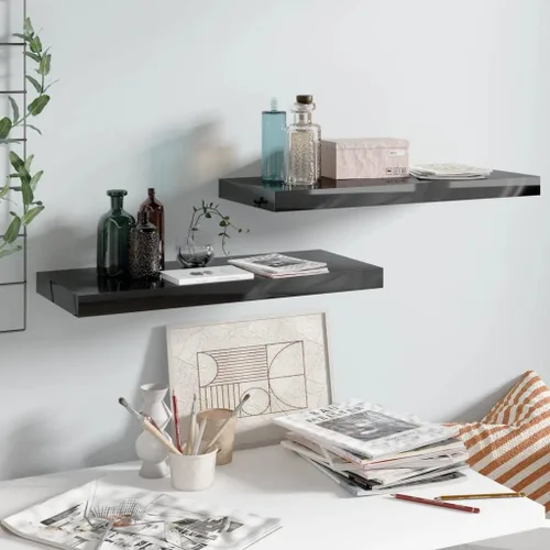 Miniatura 193 de Estantes flotantes de pared, juego de 4 estantes decorativos para montar en la pared, estante colgante con soportes invisibles para decoración