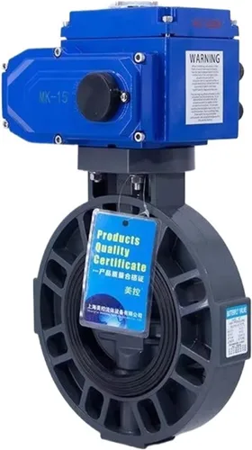 Miniatura 3 de 1pcs MKD971X-10S Electric Butterfly Valve Plastic UPVC Corrosion and Acid Alkali Electric Butterfly Valve(DN100,70 CELSIUS)