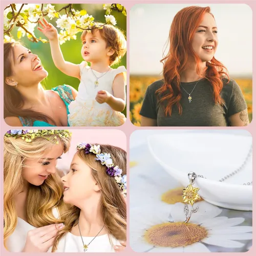 Miniatura 8 de Tarsus Collar de girasol, ideas de regalos de girasol para mujeres, adolescentes, joyas, hija, nieta, sobrina, hermana, mejor amiga