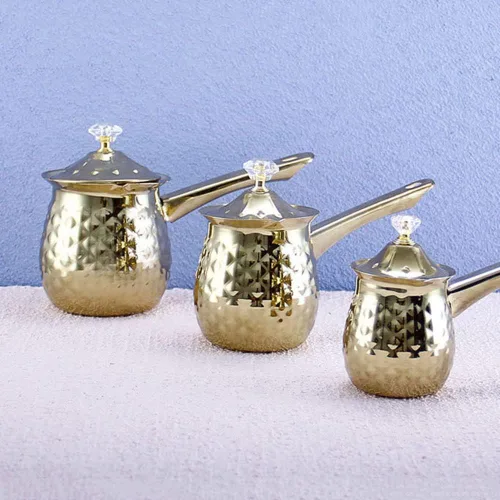 Miniatura 4 de Cafetera turca, decantador de café expreso de acero inoxidable, capacidad de 13.5 onzas, olla de leche más cálida, cafetera árabe griega, cafetera