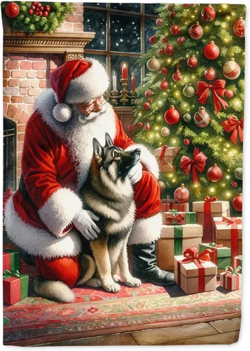 Miniatura 92 de Caroline's Treasures DAC4159CHF - Bandera de casa de Husky siberiano y Papá Noel para porche, grande, para colgar en la pared, poliéster