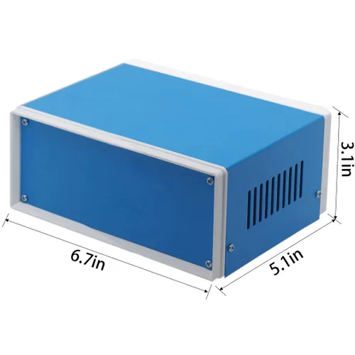 Miniatura 2 de Zulkit Recintos Electrónicos Recinto de Metal Azul Caja de Proyecto para DIY Caja de Conexiones Recinto Preventivo 6.7 x 4.3 x 3.1 pulgadas