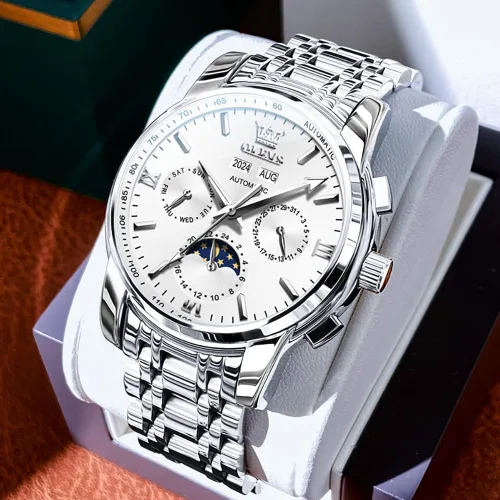 Miniatura 47 de OLEVS Relojes automáticos para hombre, esqueleto mecánico, de lujo, a la moda, reloj de pulsera luminoso impermeable