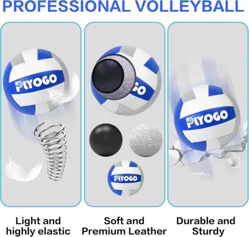 Miniatura 5 de Red de voleibol para patio trasero, juego de red de voleibol profesional portátil al aire libre resistente con postes de aluminio ajustables, diseño