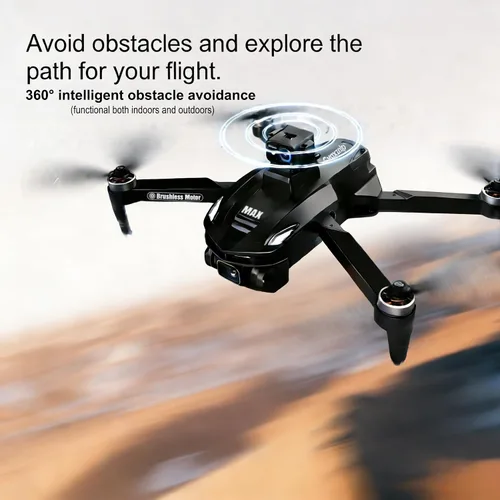 Miniatura 6 de Drones con cámara para adultos 4k, dron GPS con control remoto LCD de 4.5 pulgadas, evita obstáculos de 360° para exteriores, motor sin escobillas