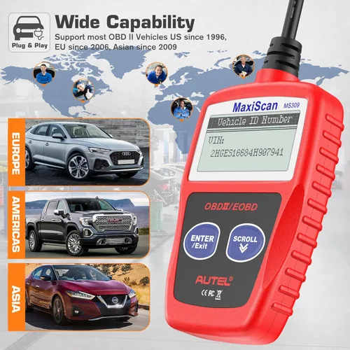 Miniatura 3 de Autel MaxiScan MS309 Can OBD-II Escáner de código de diagnóstico