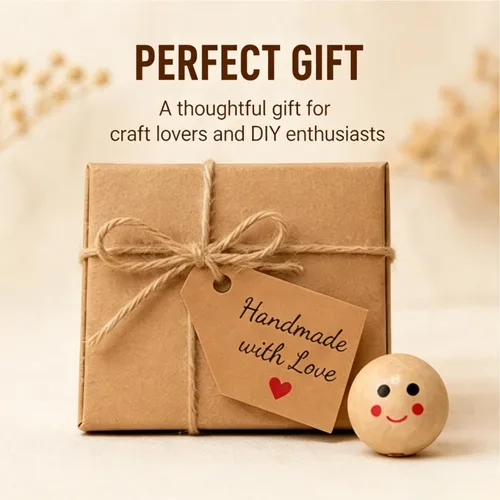 Miniatura 6 de 40 cuentas de madera redondas de madera con cara sonriente, cuentas de madera impresas espaciadoras para manualidades, manualidades, joyería