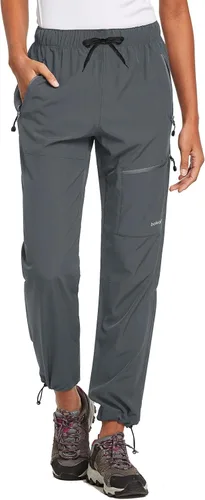 BALEAF Pantalones de senderismo para mujer, de secado rápido, ligeros, resistentes al agua, cintura elástica, pantalones cargo para todas las