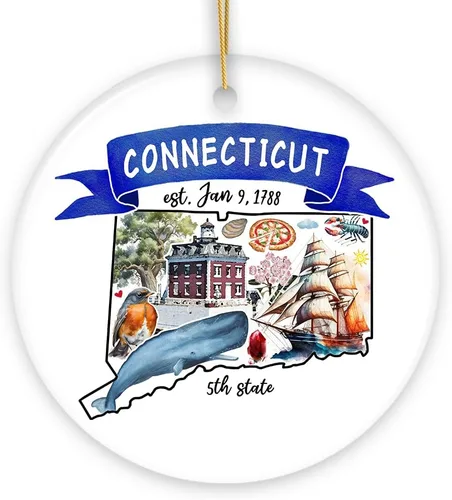 Miniatura 27 de Recuerdos coleccionables de cerámica de EE. UU. - Adornos navideños artísticos con temas y monumentos estatales de Tennessee