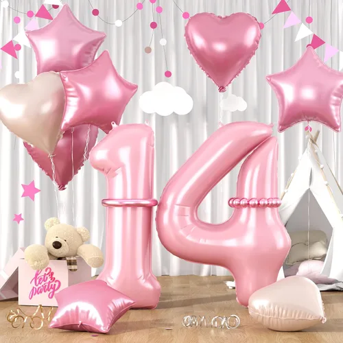 Miniatura 79 de Globos dorados de color champán con el número 11, globos de oro claro, globo de aluminio dorado con forma de corazón con estrella y globo largo