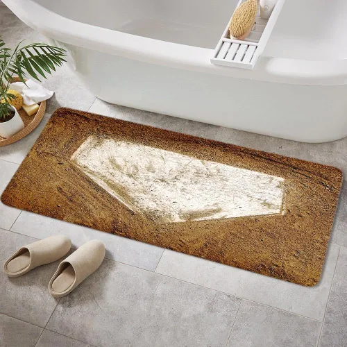Miniatura 10 de NYMB Alfombra de baño de madera de béisbol en la alfombra, antideslizante, para entradas al aire libre, interior, puerta delantera, alfombra de baño