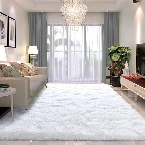 Miniatura 61 de Awaytail Alfombra Esponjosa Lavable 2x3 Pies, Pura Negra Alfombra para Silla de Escritorio Antideslizante, Alfombra Supersuave para Niños