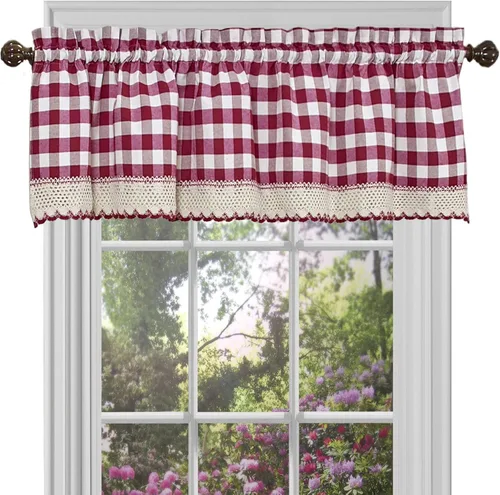 Miniatura 8 de ACHIM Buffalo Check Cortinas Valance para Ventana - 58 Pulgadas de Ancho, 14 Pulgadas de Largo - Cuadros Grises y Blancos - Cortinas